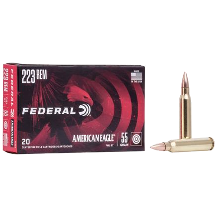 Federal American Eagle .223 Rem 55 gr FMJBT 3240 fps 20/rd